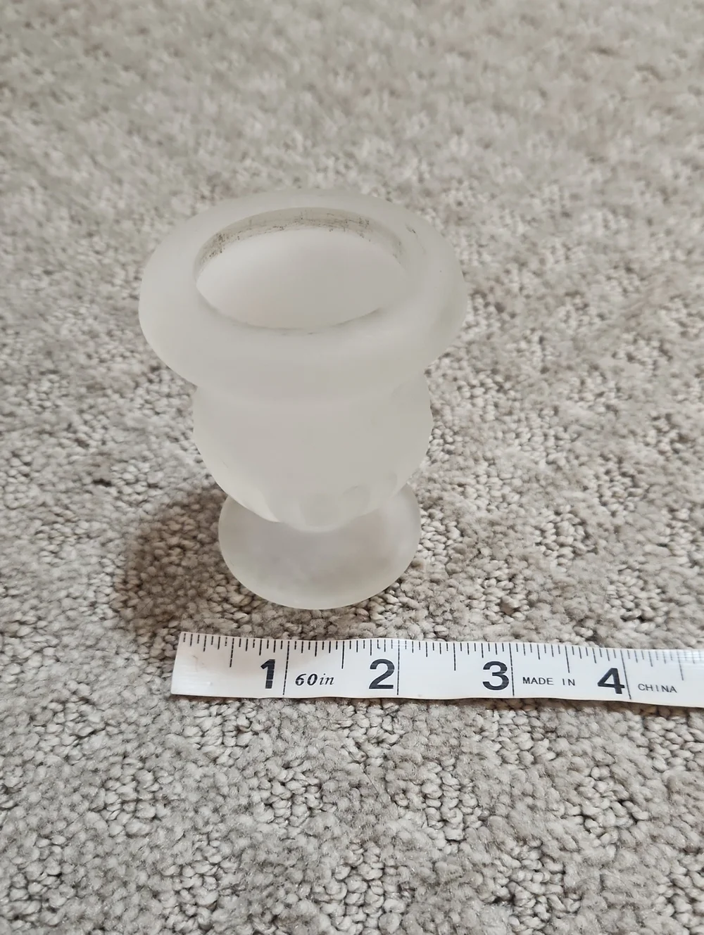 Vintage Indiana Tiara Frosted Satin Glass Urn Style Toothpick Matchstick Holder